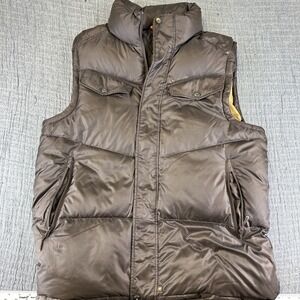 Lafuma France Down Brown Vest Size Large Full Zip Pockets